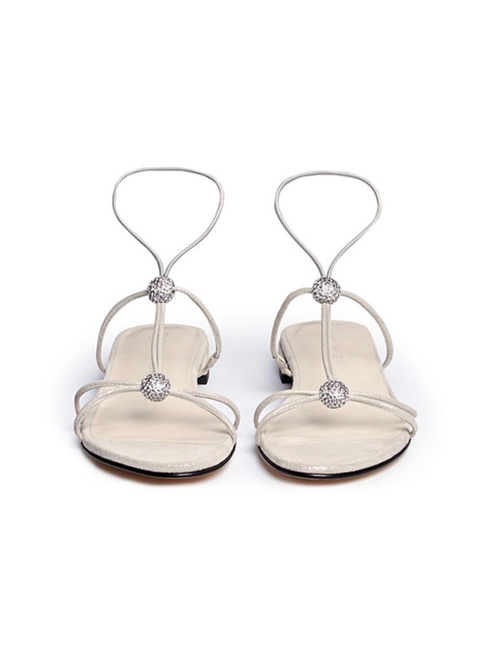 Stuart Weitzman Tweety Strass Ball Strappy Slingback Sandals | NWT | Gold Tone